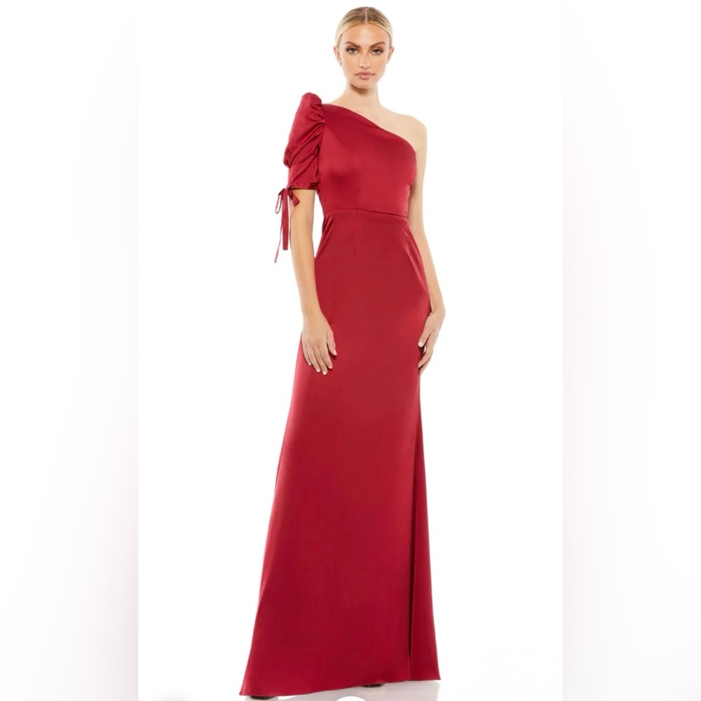 Ieena Duggal 55632 - One Shoulder Sleeved Minimalist Gown